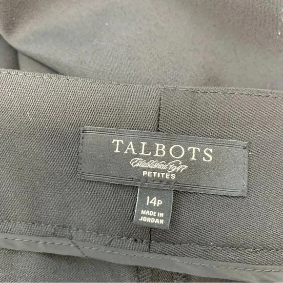 Talbots Trouser Pants Woman 14 P Black Straight Wide Leg Front Zip Classic Work - Picture 13 of 13